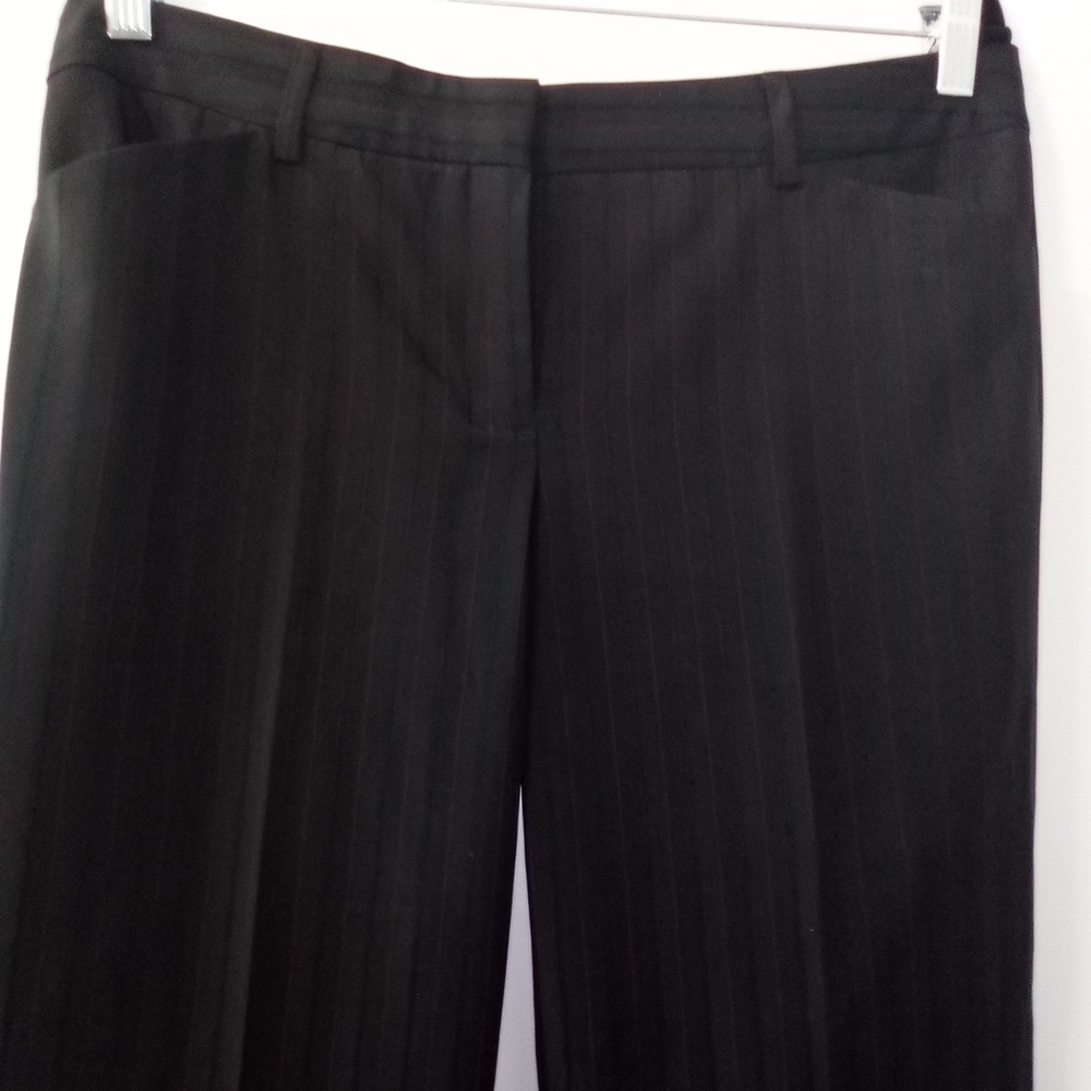 Editer Y2K Corporate Business Goth Black With Red Pinstripes Trousers Size 10 - Picture 2 of 6